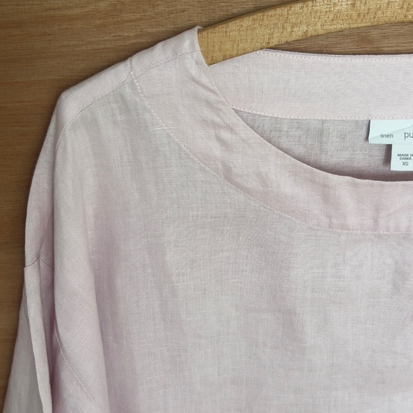 PureJill blush pink linen top size XS oversized boxy minimalist contemporary - Picture 2 of 5